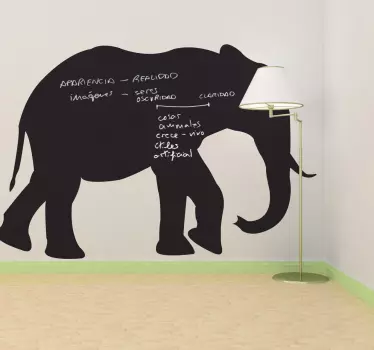 Adesivo murale lavagna silhouette elefante. - TenStickers