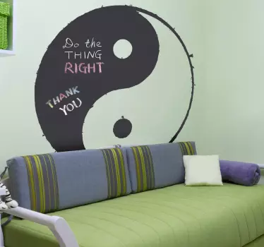 Adesivo murale lavagna Yin Yang - TenStickers