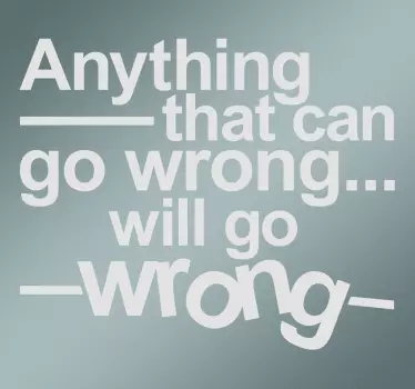 Adesivo murale Legge di Murphy - TenStickers