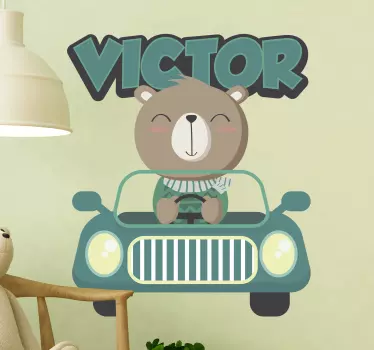 Sticker macchina personalizzata con orso - TenStickers
