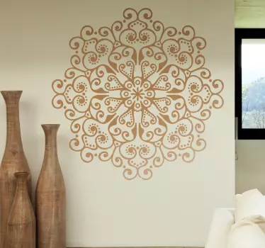 Adesivo murale mandala floreale - TenStickers