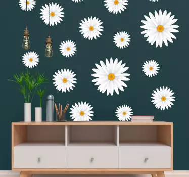 Adesivo murale fiore margherite - TenStickers