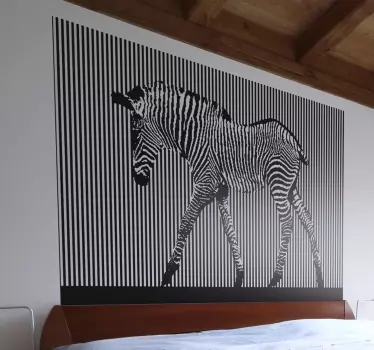 Adesivo murale mimetizzazione zebra - TenStickers
