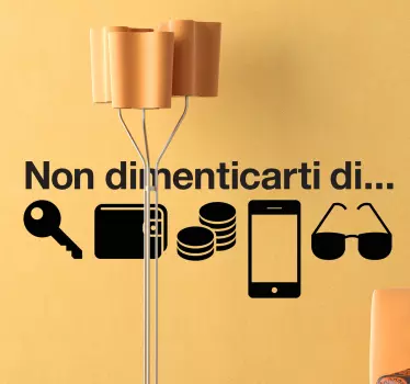 Adesivo murale non dimenticarti di - TenStickers