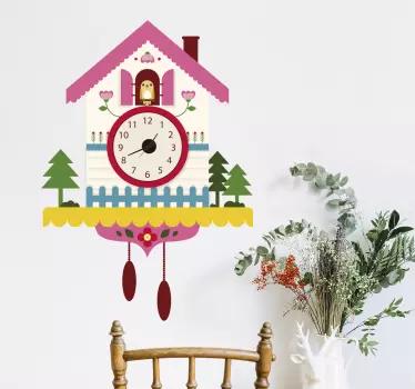 Orologio da parete adesivo orologio cucù con uccellino - TenStickers