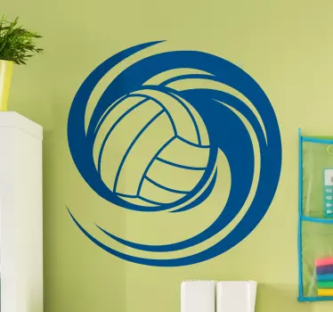Adesivo murale palla da volley dinamica - TenStickers