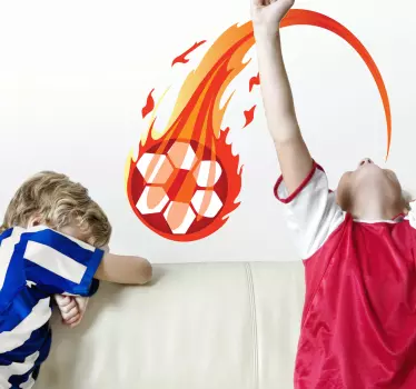 Adesivo murale pallone infuocato - TenStickers