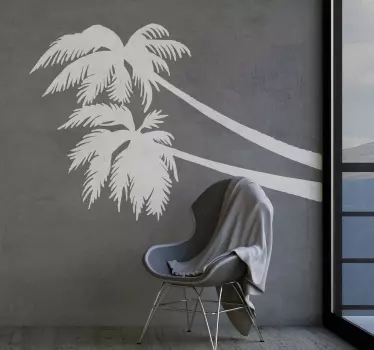 Adesivo murale albero palme tropicali - TenStickers