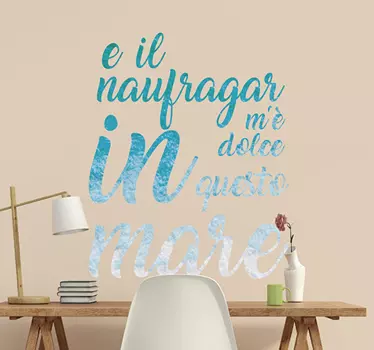 Adesivo murale soggiorno poesia Leopardi - TenStickers