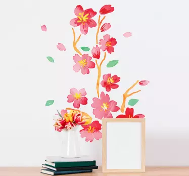 Adesivo murale camera da letto primavera giapponese - TenStickers