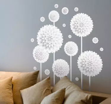 Adesivo murale salone fiori di carta - TenStickers