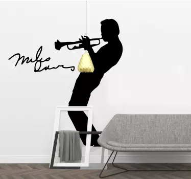 Adesivo murale salotto Miglia davis silhouette - TenStickers