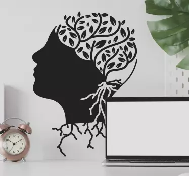 Adesivo murale scienza silhouette di cervello organico - TenStickers