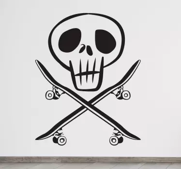 Adesivo murale skater pirata - TenStickers