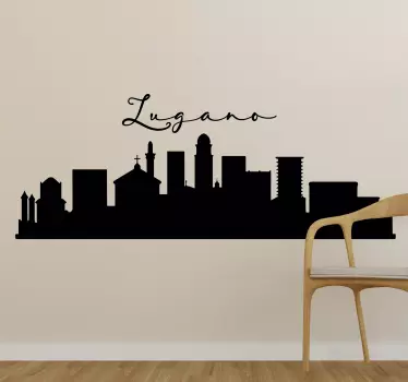 Adesivo murale skyline di Lugano - TenStickers