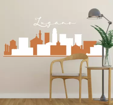 Adesivo murale skyline Lugano - TenStickers