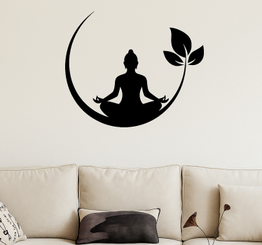 Adesivo murale soggiorno design minimalista zen buddista - TenStickers