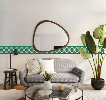 Adesivo murale soggiorno forma geometrica verde - TenStickers