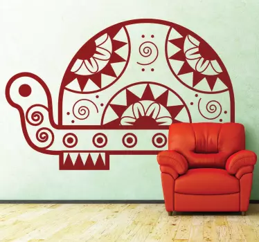 Adesivo murale tartaruga etnica - TenStickers