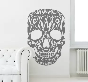 Adesivo murale teschio tribale - TenStickers