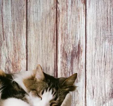 Adesivi animali per bambini assi di legno grigio - TenStickers