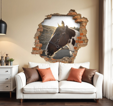 Adesivi animali per bambini cavallo attraverso il muro - TenStickers