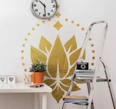 Adesivo murale soggiorno disegno di loto stilizzato - TenStickers