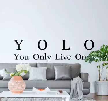 Adesivi animali per bambini filosofia di vita yolo - TenStickers