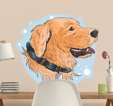 Adesivi animali per bambini golden retriever felice - TenStickers