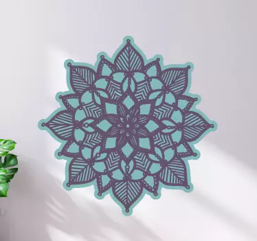Adesivo murale soggiorno mandala floreale intricato - TenStickers