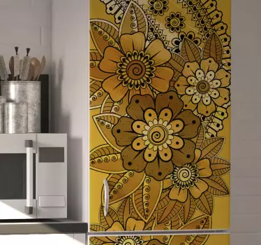 Adesivo per frigo motivo floreale audace - TenStickers