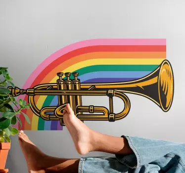 Adesivi animali per bambini tromba con arcobaleno - TenStickers