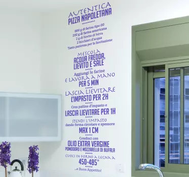 Adesivo murale vera pizza napoletana - TenStickers