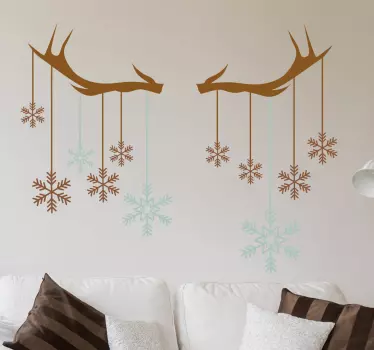 Adesivo Natale corni di renna - TenStickers