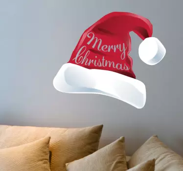 Adesivo Natalizio cappello Babbo Natale - TenStickers