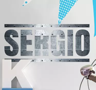 Adesivo Nome personalizzato Effetto metallo - TenStickers