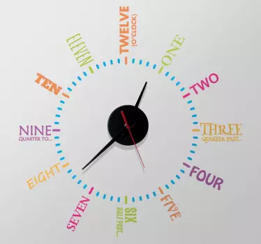 Adesivo orologio in inglese - TenStickers