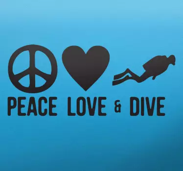Adesivo peace love & sub - TenStickers