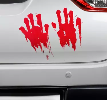 Adesivo per auto con mani insanguinate - TenStickers