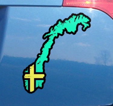 Adesivo per auto contorno della norvegia - TenStickers