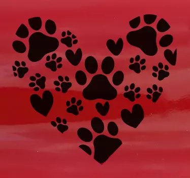 Disegno per pareti cuore zampe - TenStickers