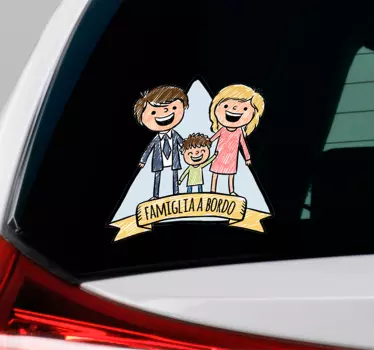 Disegno per pareti famiglia a bordo - TenStickers