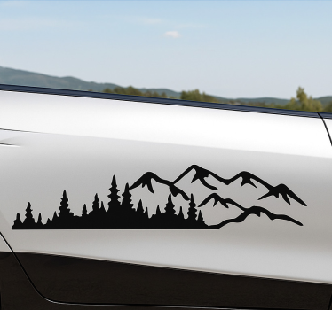 Adesivo per auto foresta montana monocolore - TenStickers