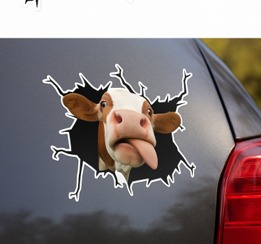 Adesivo per auto mucca divertente innovativa - TenStickers