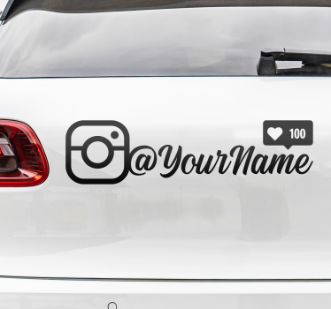 Adesivo per auto nome instagram personalizzato stile giovane - TenStickers