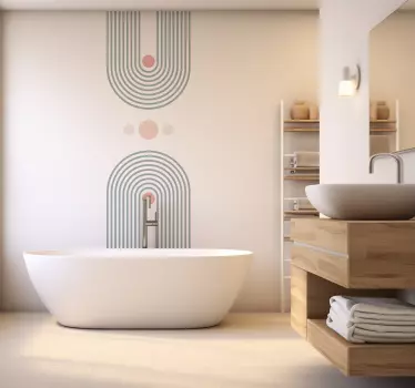 Adesivo bagno minimalista astratto - TenStickers