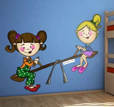 Adesivo per bambini altalena giocosa per ragazze - TenStickers