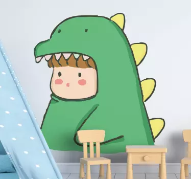 Adesivo per bambini bambino in costume da dinosauro - TenStickers
