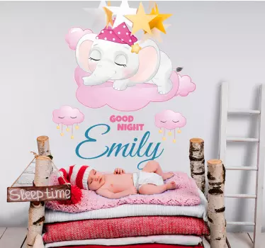 Adesivo cameretta neonato elefante della buonanotte - TenStickers