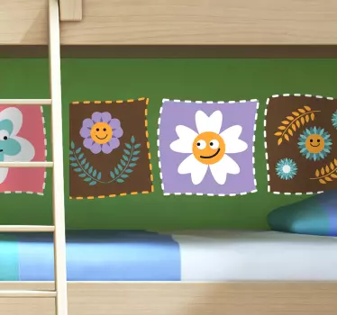 Adesivo per bambini con motivi floreali vivaci - TenStickers